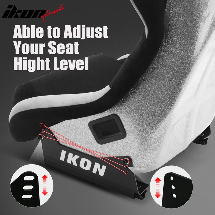Universal Racing Bucket Seats W/ Slider 4 Point 3" Belt Harness Gray