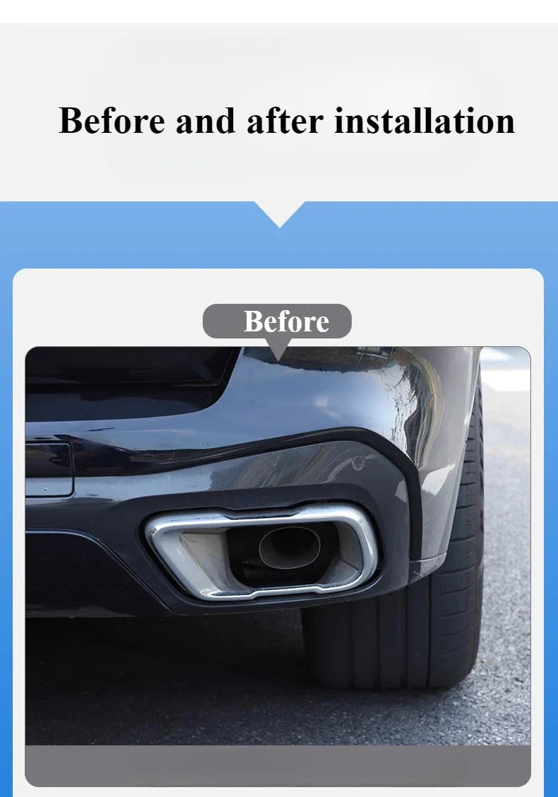 BMW X7 Black Knight Style Exhaust Tip Tail Throat Decorative Cover (Single Hole / Outer Frame)
