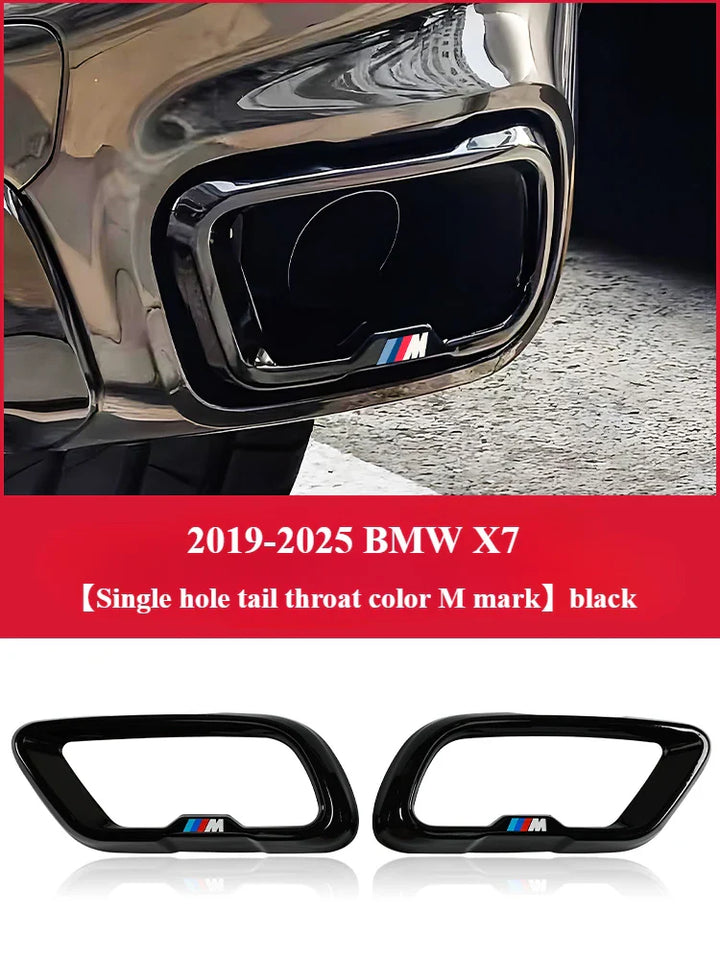 BMW X7 Black Knight Style Exhaust Tip Tail Throat Decorative Cover (Single Hole / Outer Frame)