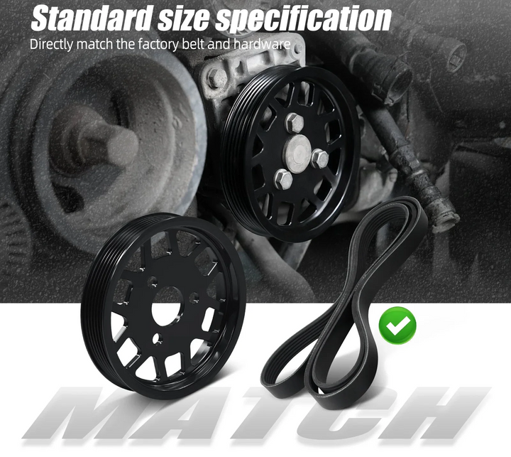 BMW M54 M52TU Aluminum Water Pump & Power Steering Pulley Kit – E46 E39 E38 X3 X5