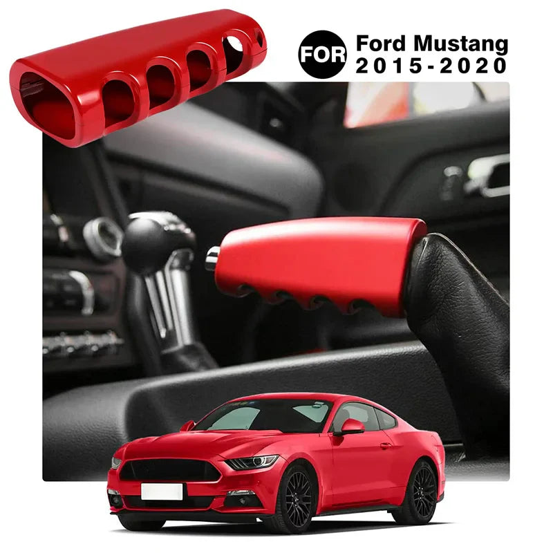 Ford Mustang Aluminum Alloy Handbrake Cover / Parking Brake Handle Grip Sleeve 2015 - 2021