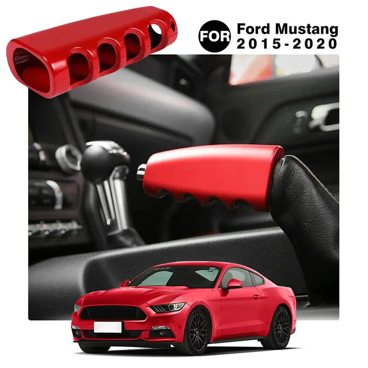 Ford Mustang Aluminum Alloy Handbrake Cover / Parking Brake Handle Grip Sleeve 2015 - 2021