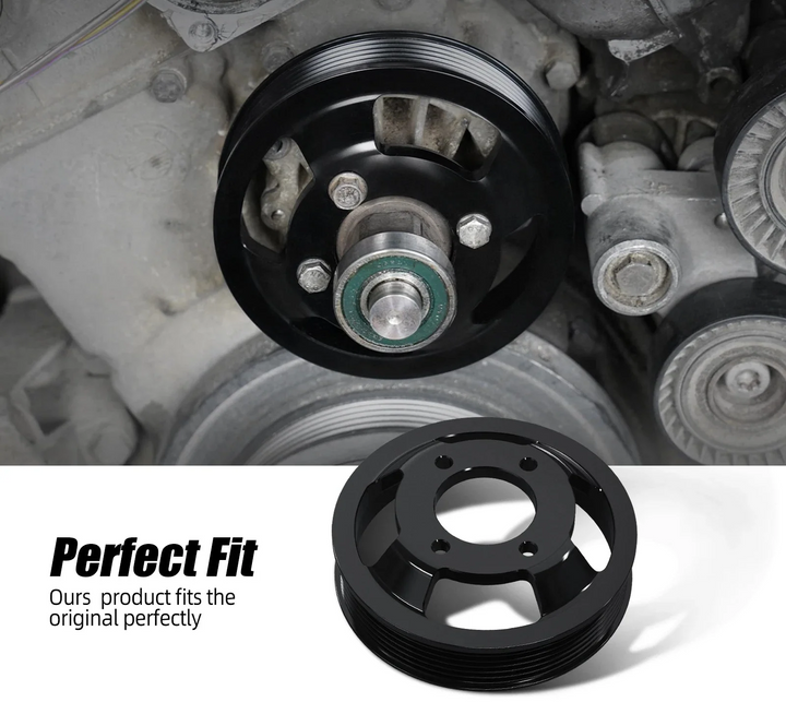 BMW M54 M52TU Aluminum Water Pump & Power Steering Pulley Kit – E46 E39 E38 X3 X5
