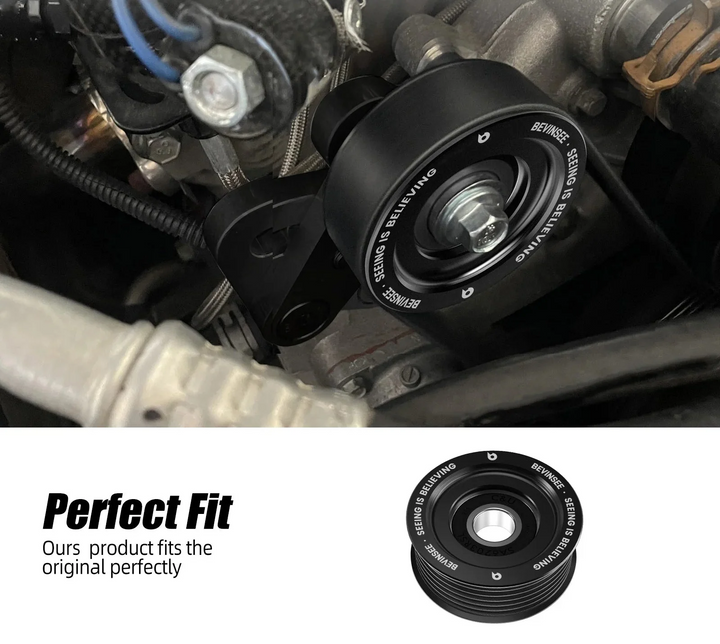 LS Series Billet Aluminum 6 Groove Tensioner Pulley 2.75" Diameter 73mm CNC Machined Universal