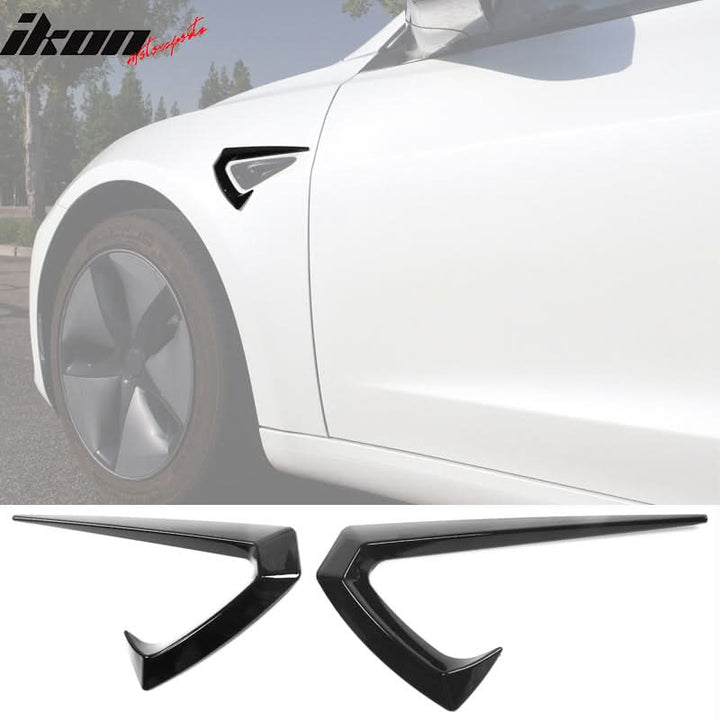 2017-2023 Tesla Model 3 Side Fender Camera Vent Cover Trim ABS