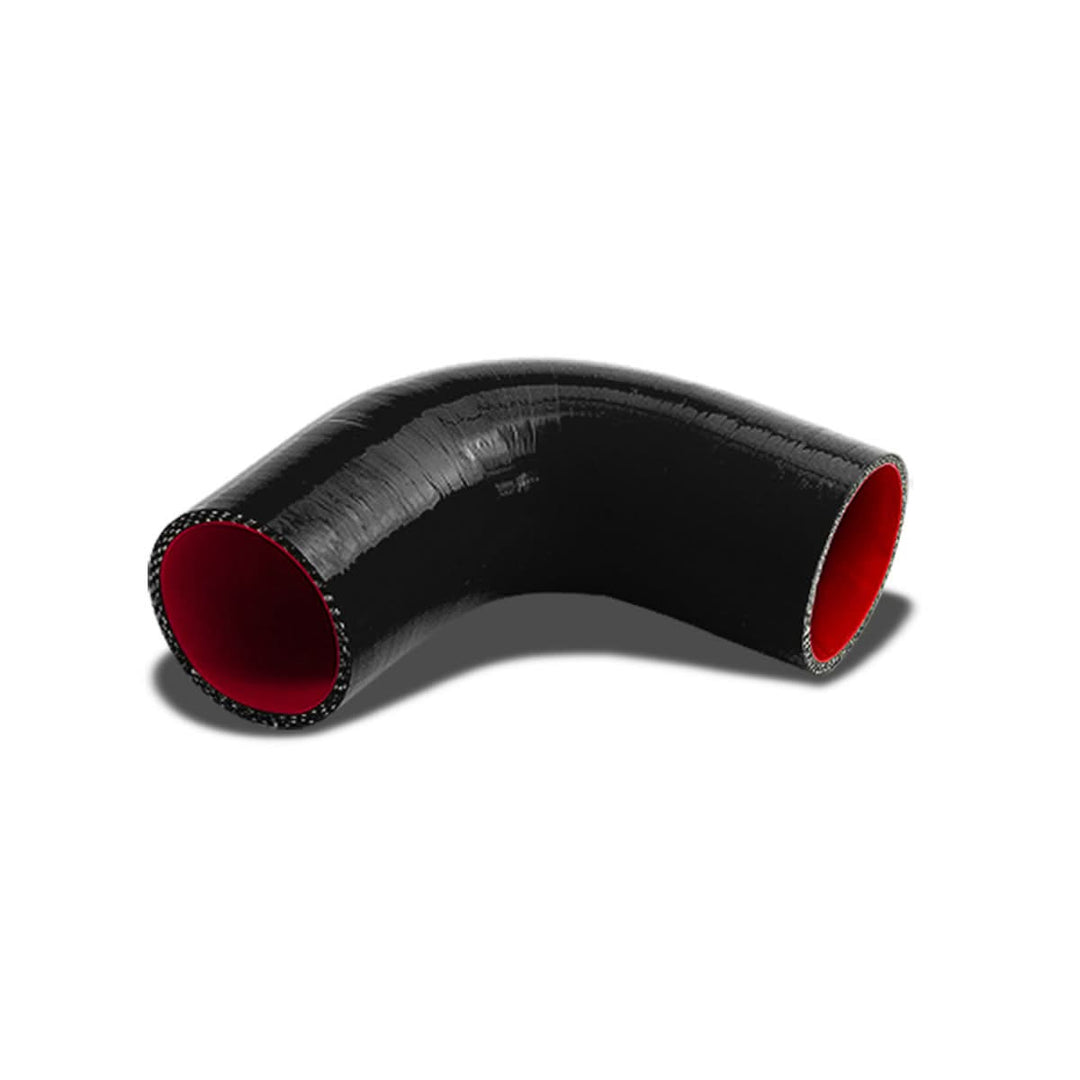 2.50" 90 Degree 3-Ply Silicone Hose - Black/Red