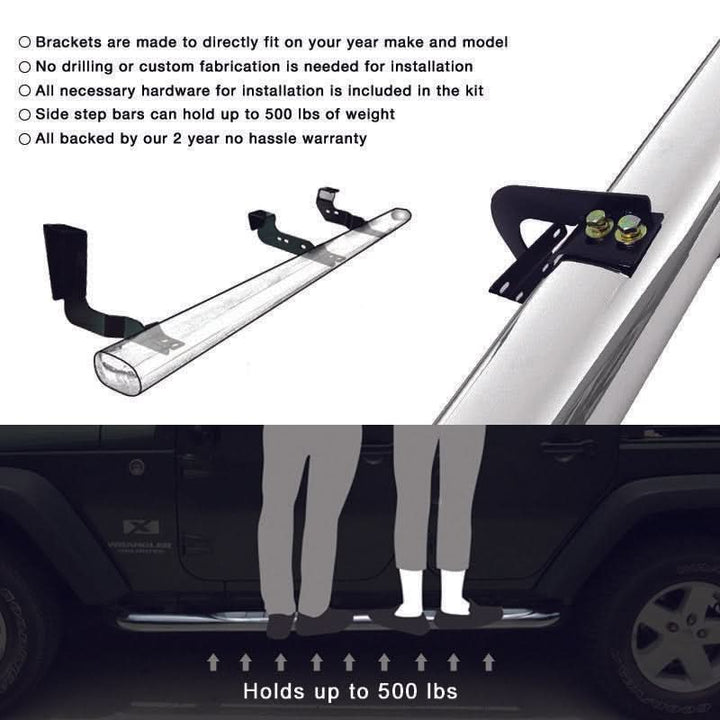 1999-2018 Silverado Nerf Bars Side Step Bars Running Boards Steel T304