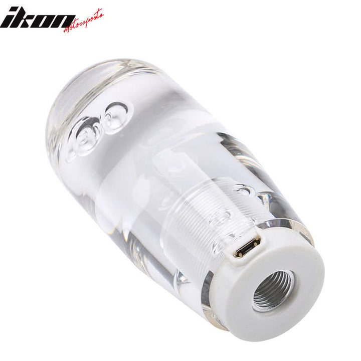 Universal LED RGB Shift Knob 10mm Transparent Bubble W Thread Adapters