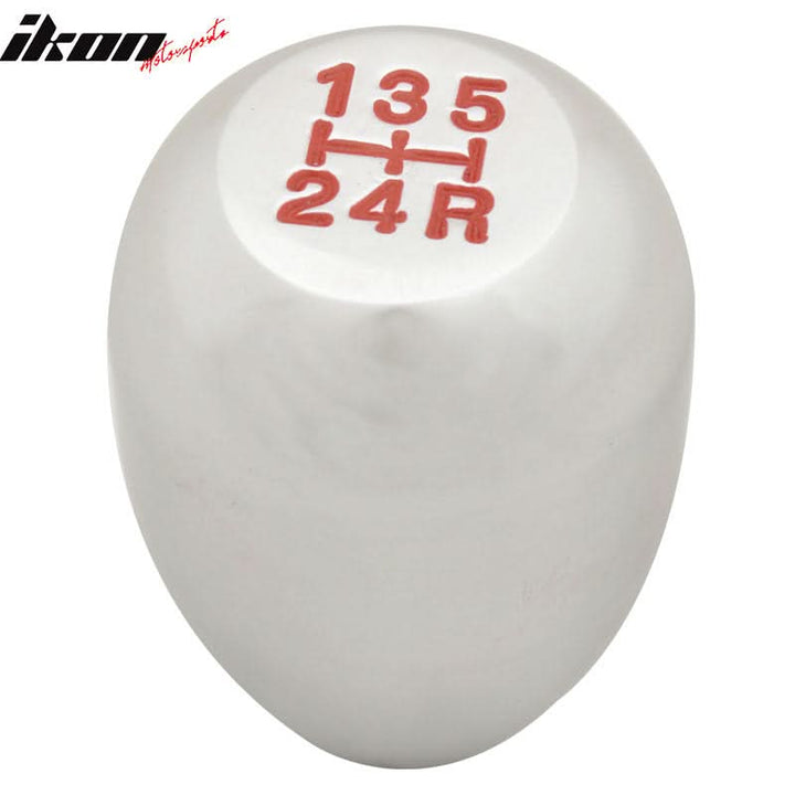 Silver M12X1.75MM MT Manual T-R Style Gear Shift Knob Engraved 5 Speed