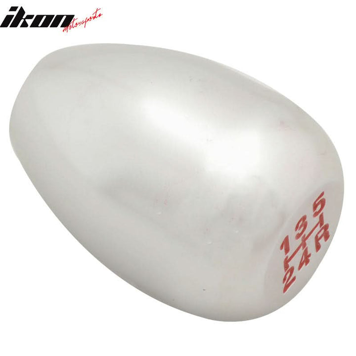Silver M12X1.75MM MT Manual T-R Style Gear Shift Knob Engraved 5 Speed