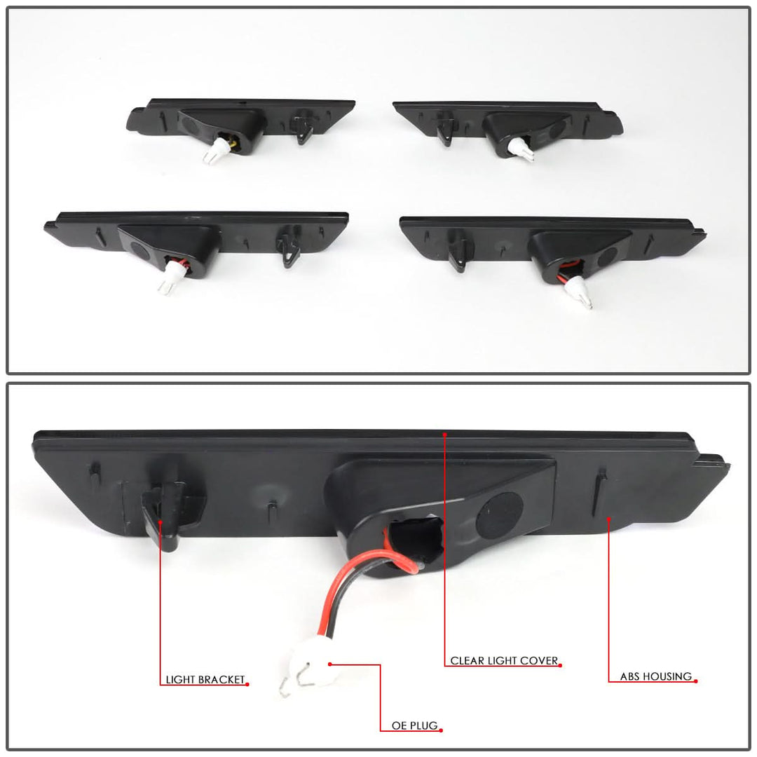 2010-2015 Chevrolet Camaro Smoke Side Marker Lights Front & Rear