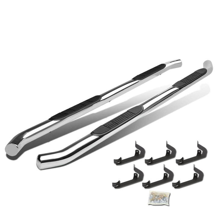 2007-2016 Chevrolet Silverado HD 3" Round Nerf Bars - Silver