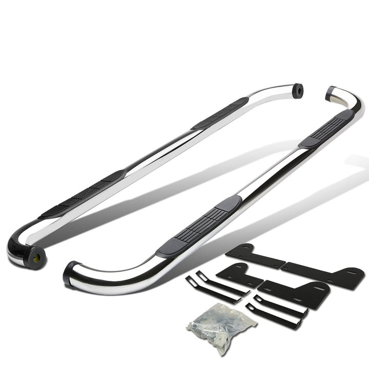 02-08 Dodge Ram 1500/2500/3500 Quad Cab 3" Round Nerf Bars Silver