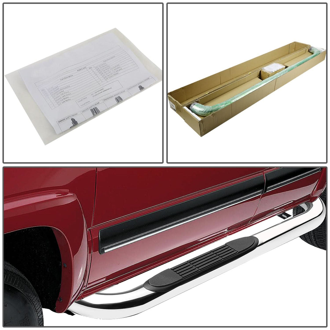2009-2014 Ford F-150 Regular Cab 3" Round Nerf Bars - Silver