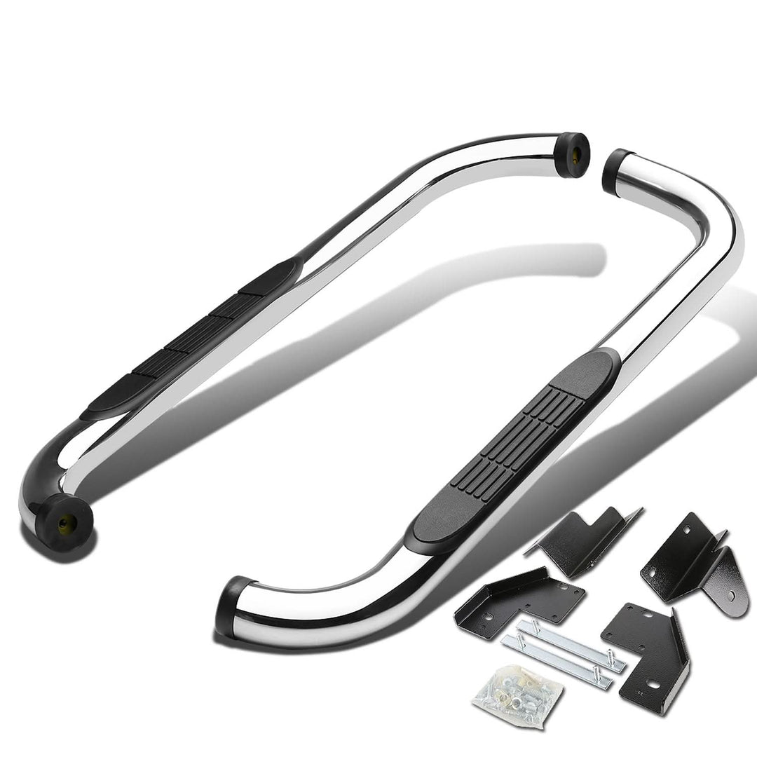 99-16 Ford F-250 F-350 Super Duty 3" Round Nerf Bar Step Bar Silver