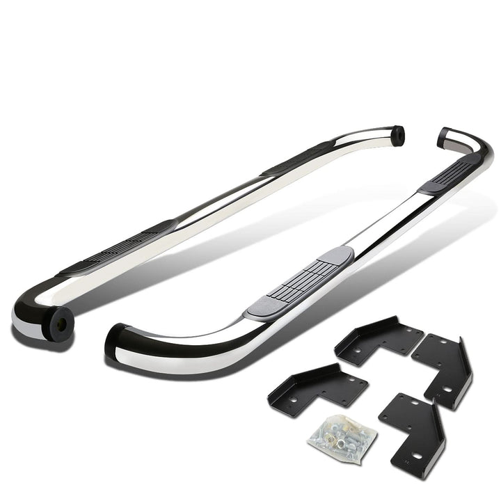 99-16 Ford F-250 F-350 Super Duty Crew Cab 3" Round Nerf Bars Silver