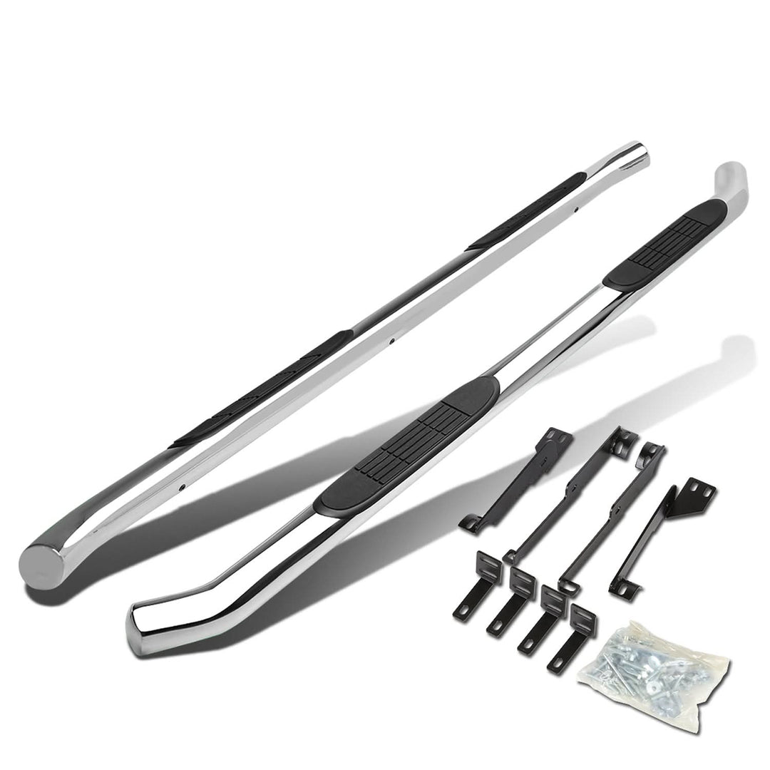 07-13 Acura MDX 3 Inch Round Nerf Bars Step Rails Silver