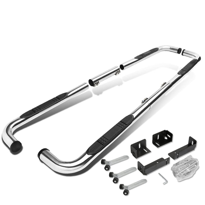 Universal 3 Inch Round 90 Degree Nerf Bar Step Bar Silver