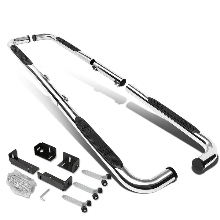 Universal 3 Inch Round 90 Degree Nerf Bar Step Bar Silver