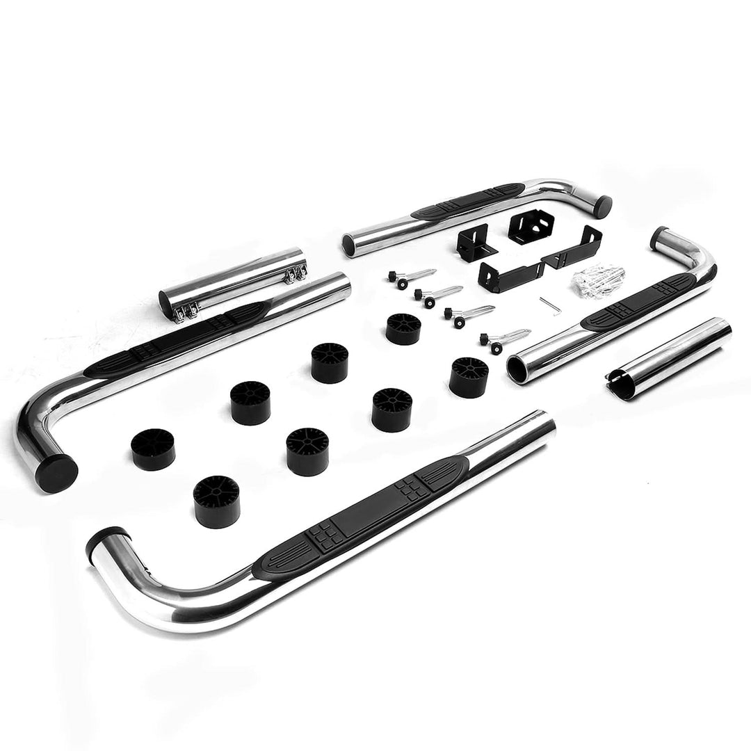 Universal 3 Inch Round 90 Degree Nerf Bar Step Bar Silver