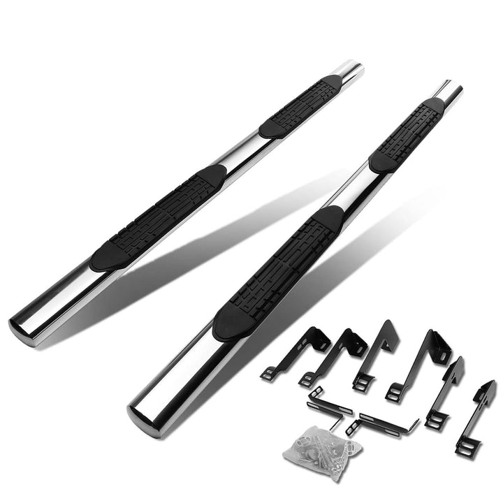 99-14 Chevrolet Silverado / GMC Sierra 4" Oval Nerf Bars - Silver