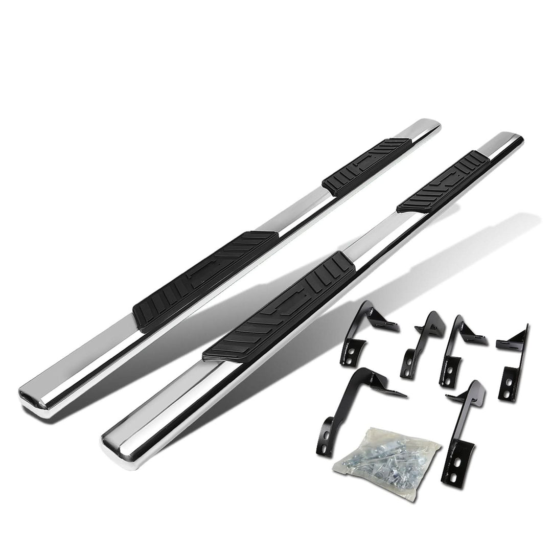 2009-2016 Dodge RAM 5" Oval Straight Nerf Bars - Quad Cab Silver