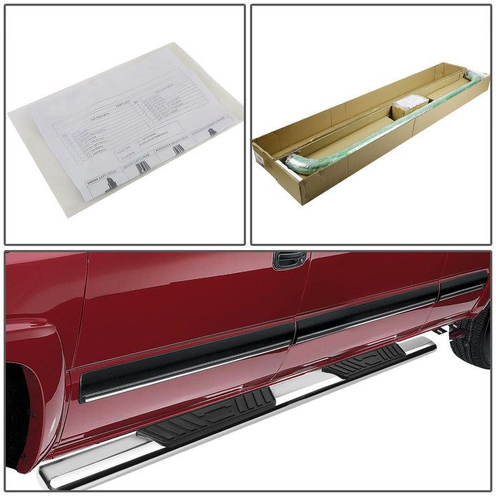 04-08 Ford F-150 SuperCab 5" Oval Straight Nerf Bars Silver