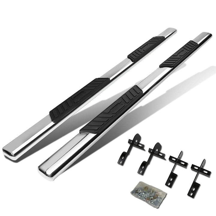 04-08 Ford F-150 / 06-08 Lincoln Mark LT 5" Oval Nerf Bars Silver