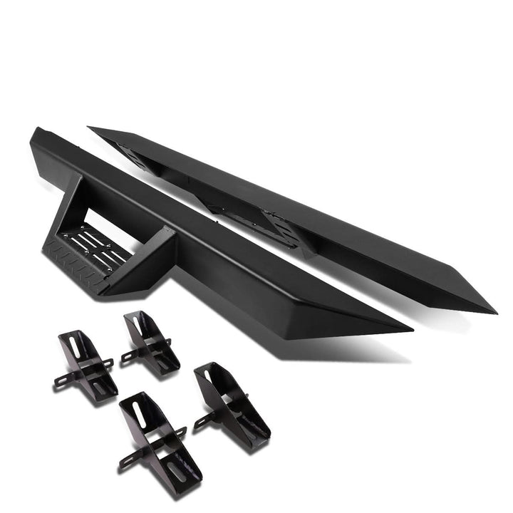 2007-2016 Jeep Wrangler 2-Door Step Down Nerf Bars - Black