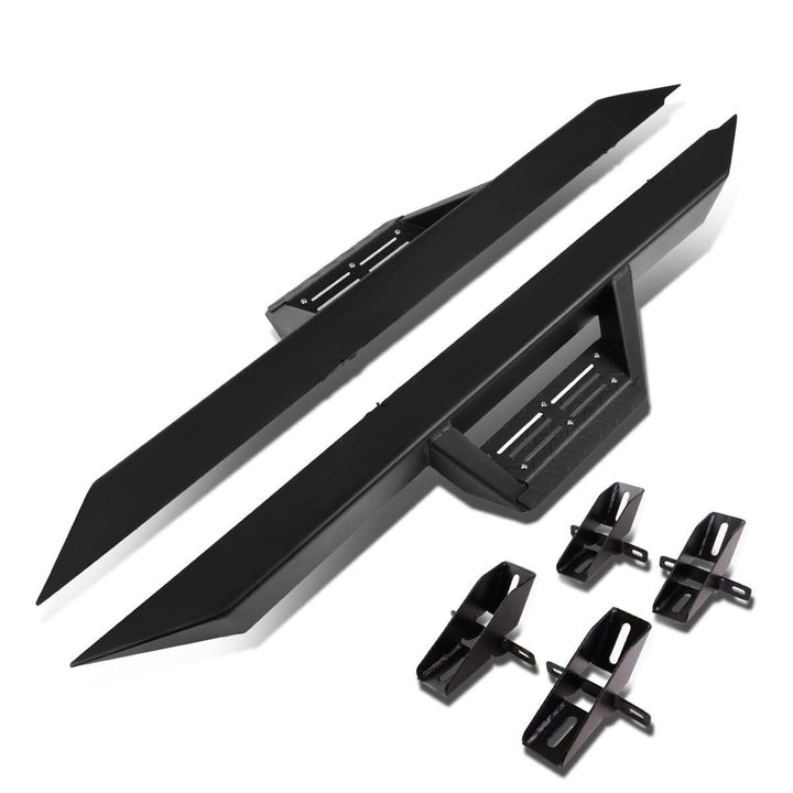 2007-2016 Jeep Wrangler 2-Door Step Down Nerf Bars - Black