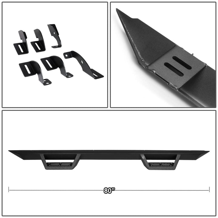 05-20 Toyota Tacoma Double Cab Step Down 3" Nerf Bars - Black
