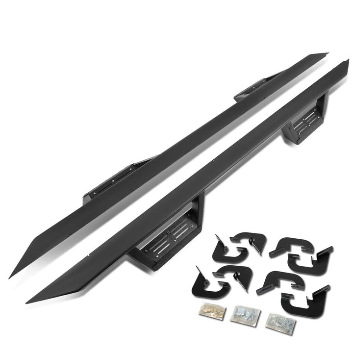 07-17 Chevrolet Silverado Crew Cab Step Down Nerf Bars - Black