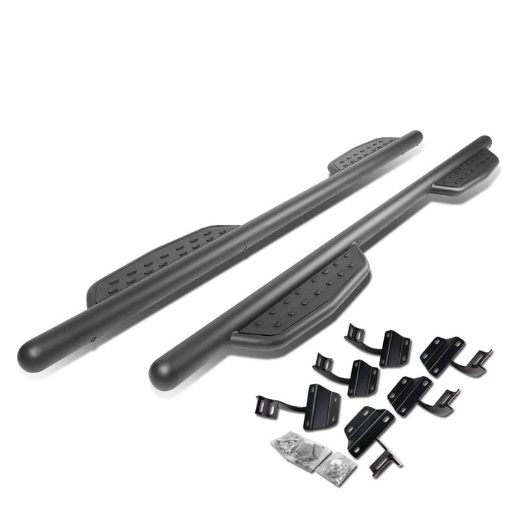 2015-2017 Ford F-150 Crew Cab 3" Round Extended Step Bars - Matte Black