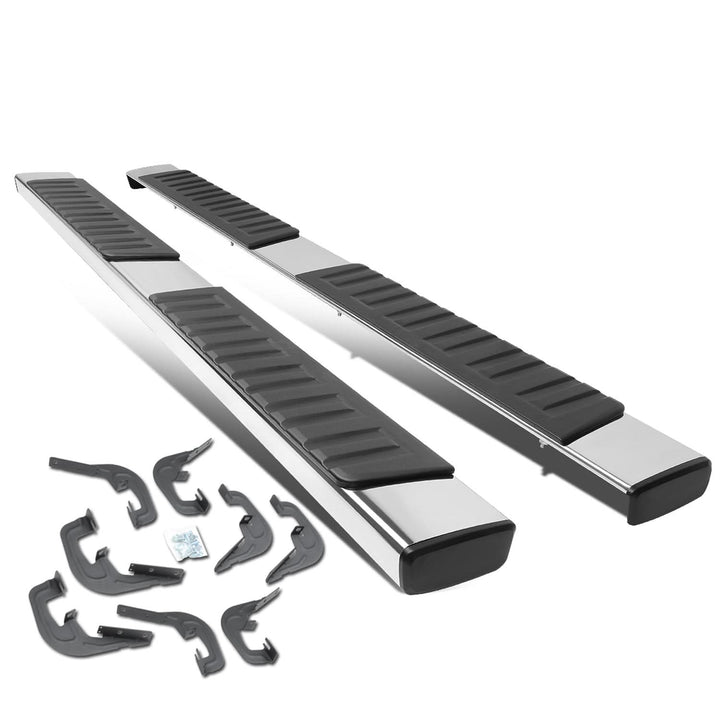 07-19 Chevrolet Silverado GMC Sierra 6" Straight Nerf Step Bar Silver