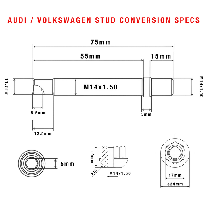 Steel Wheel Stud Conversion