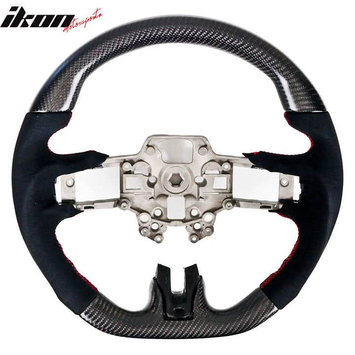 2018-2023 Ford Mustang V1 Steering Wheel w/ Red Stitching Carbon Fiber