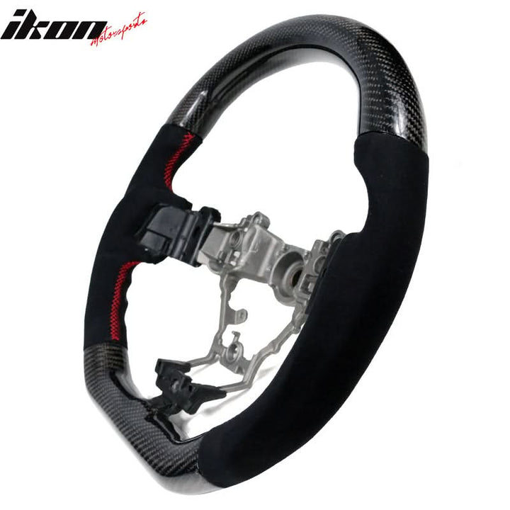 2015-2021 Subaru WRX STI Steering Wheel Red Stitch Matte CF Synthetic