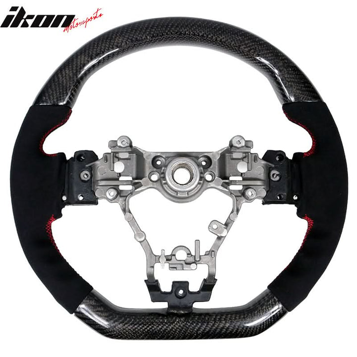 2015-2021 Subaru WRX STI Steering Wheel Red Stitch Matte CF Synthetic