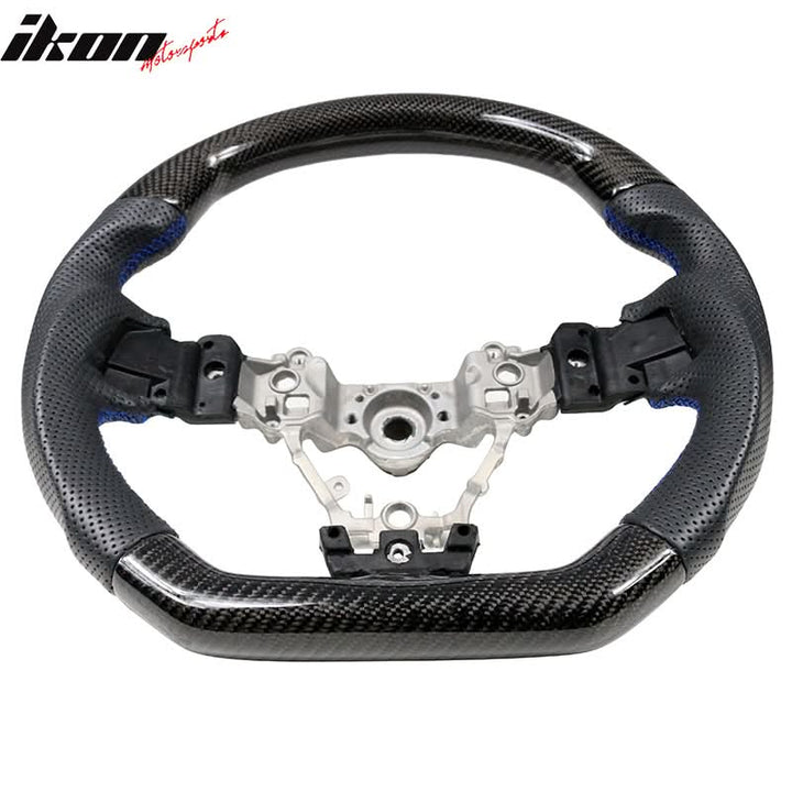 2015-2021 Subaru WRX STI Steering Wheel Matte CF + Perforated Leather