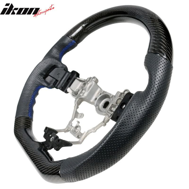2015-2021 Subaru WRX STI Steering Wheel Matte CF + Perforated Leather