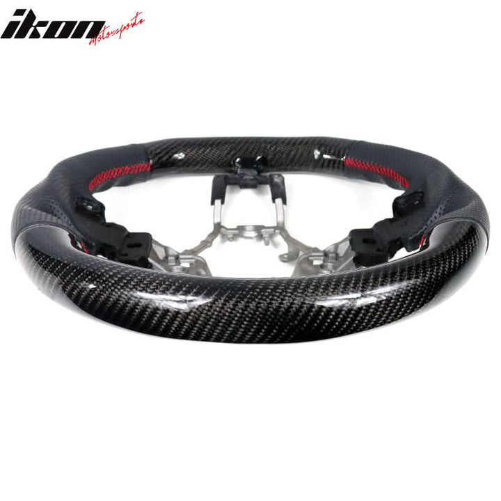 2015-2021Â WRX & STI CF Perforated Leather Red Stitch Steering Wheel