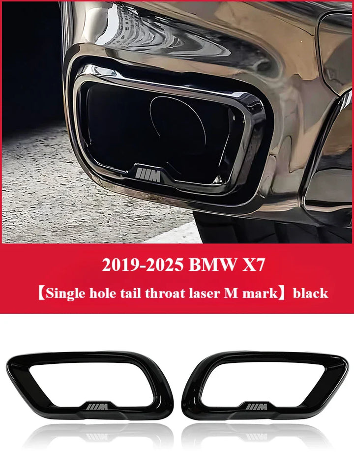 BMW X7 Black Knight Style Exhaust Tip Tail Throat Decorative Cover (Single Hole / Outer Frame)