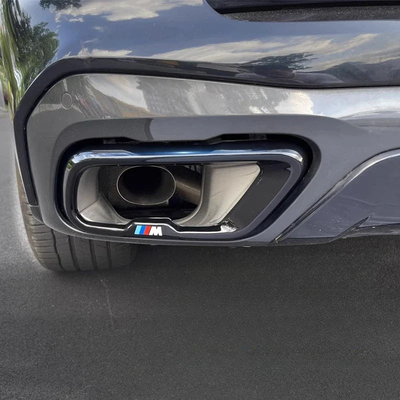 BMW X7 Black Knight Style Exhaust Tip Tail Throat Decorative Cover (Single Hole / Outer Frame)