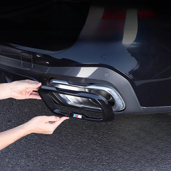 BMW X7 Black Knight Style Exhaust Tip Tail Throat Decorative Cover (Single Hole / Outer Frame)