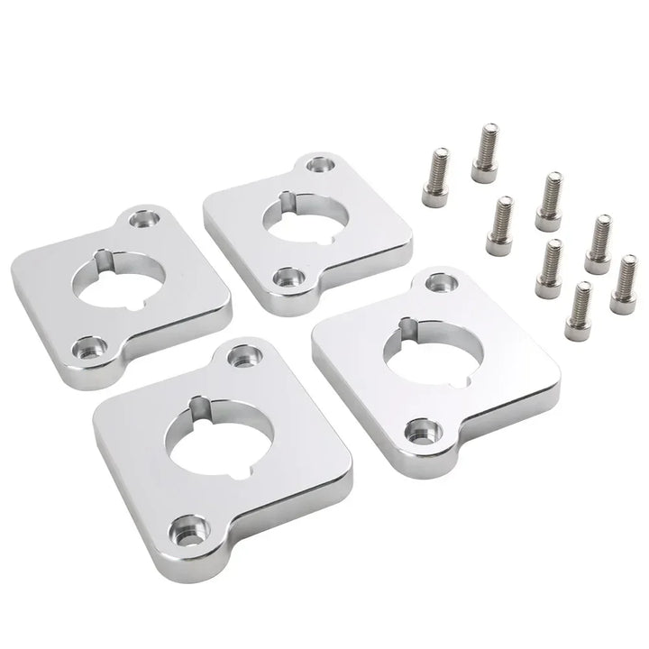VW / Audi 1.8T 20V to 2.0 TFSI / R8 Coilpack Adapter Plate Set Billet Aluminum (Silver) for A3 / S3 / A4 / A6 / TT MK1 / Golf MK4 / GTI / Jetta / Beetle / Passat 1996 - 2011