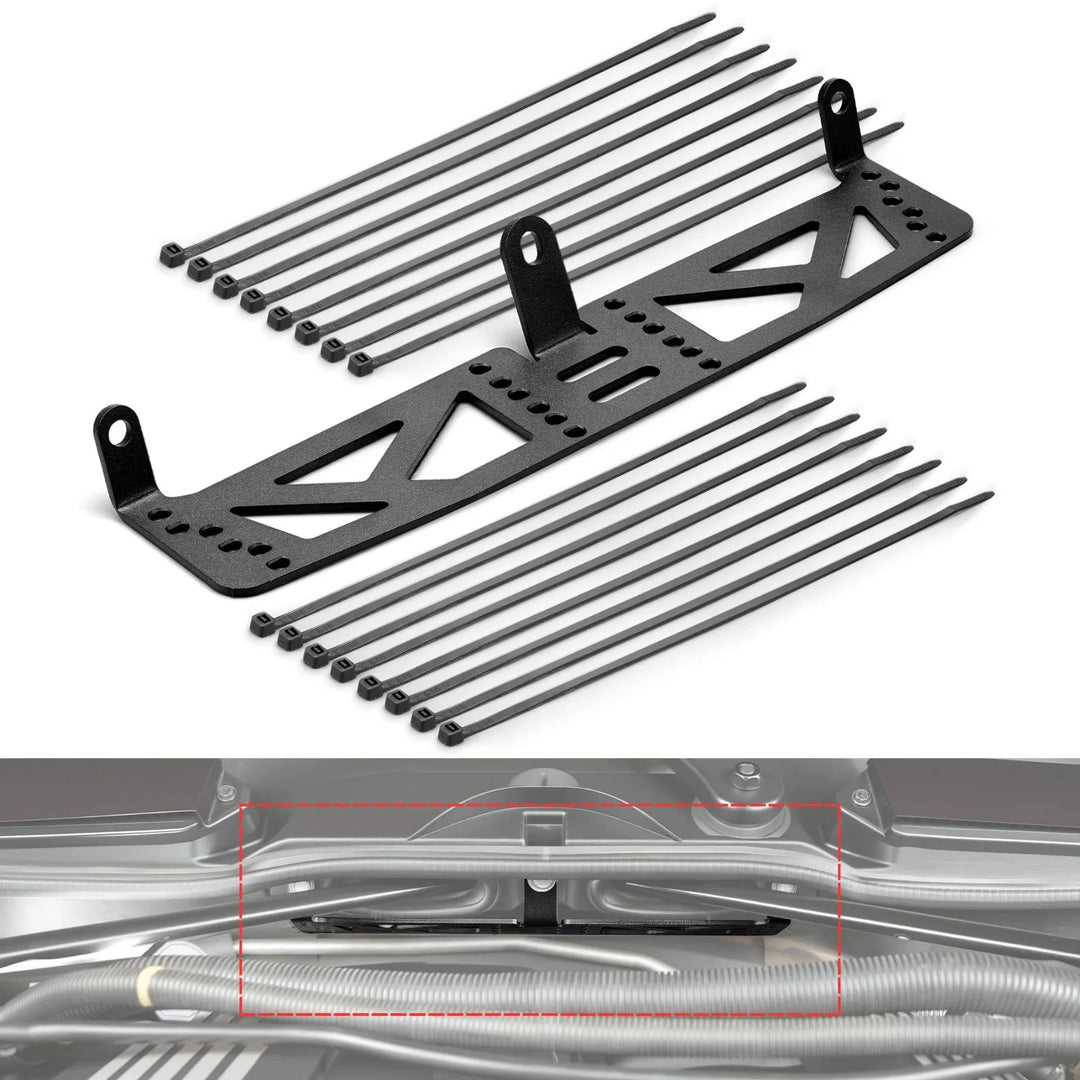 BMW E81 / E82 / E87 / E88 1 Series & E90 / E91 / E92 / E93 3 Series Steel Wiring Harness Mounting Bracket Kit for Cowl Delete Engine Bay (2005 - 2013)