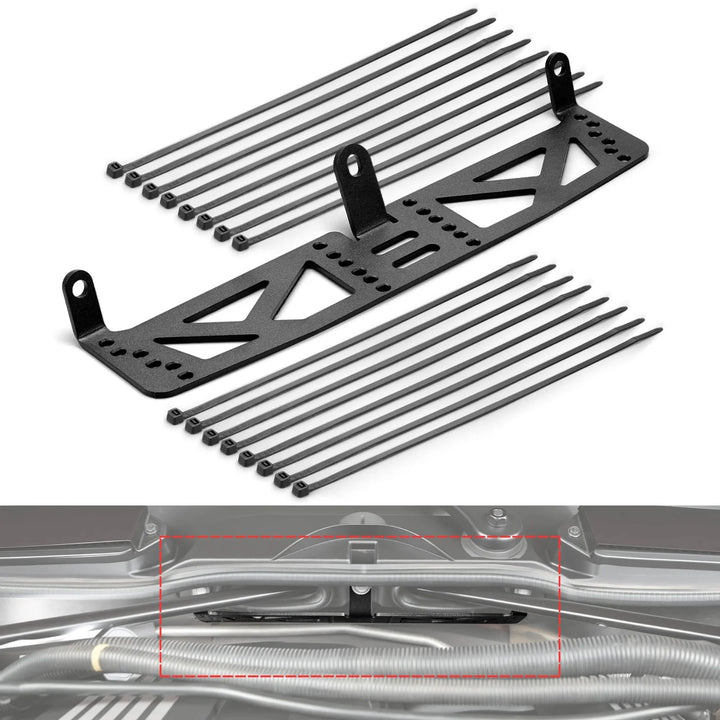 BMW E81 / E82 / E87 / E88 1 Series & E90 / E91 / E92 / E93 3 Series Steel Wiring Harness Mounting Bracket Kit for Cowl Delete Engine Bay (2005 - 2013)
