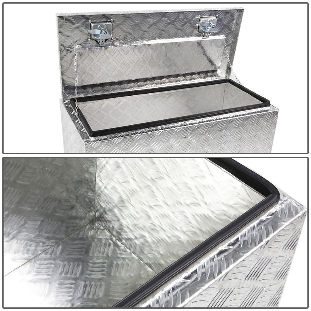 Universal Truck Trailer Tool Box w/ Lock 36x18x17 Aluminum Silver