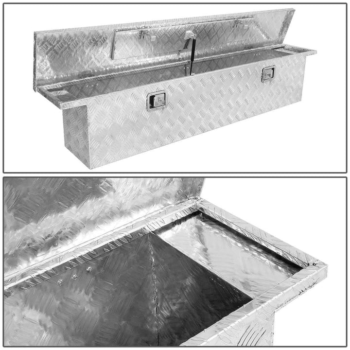 Universal Truck Crossover Tool Box with Lock Aluminum 63x12x14