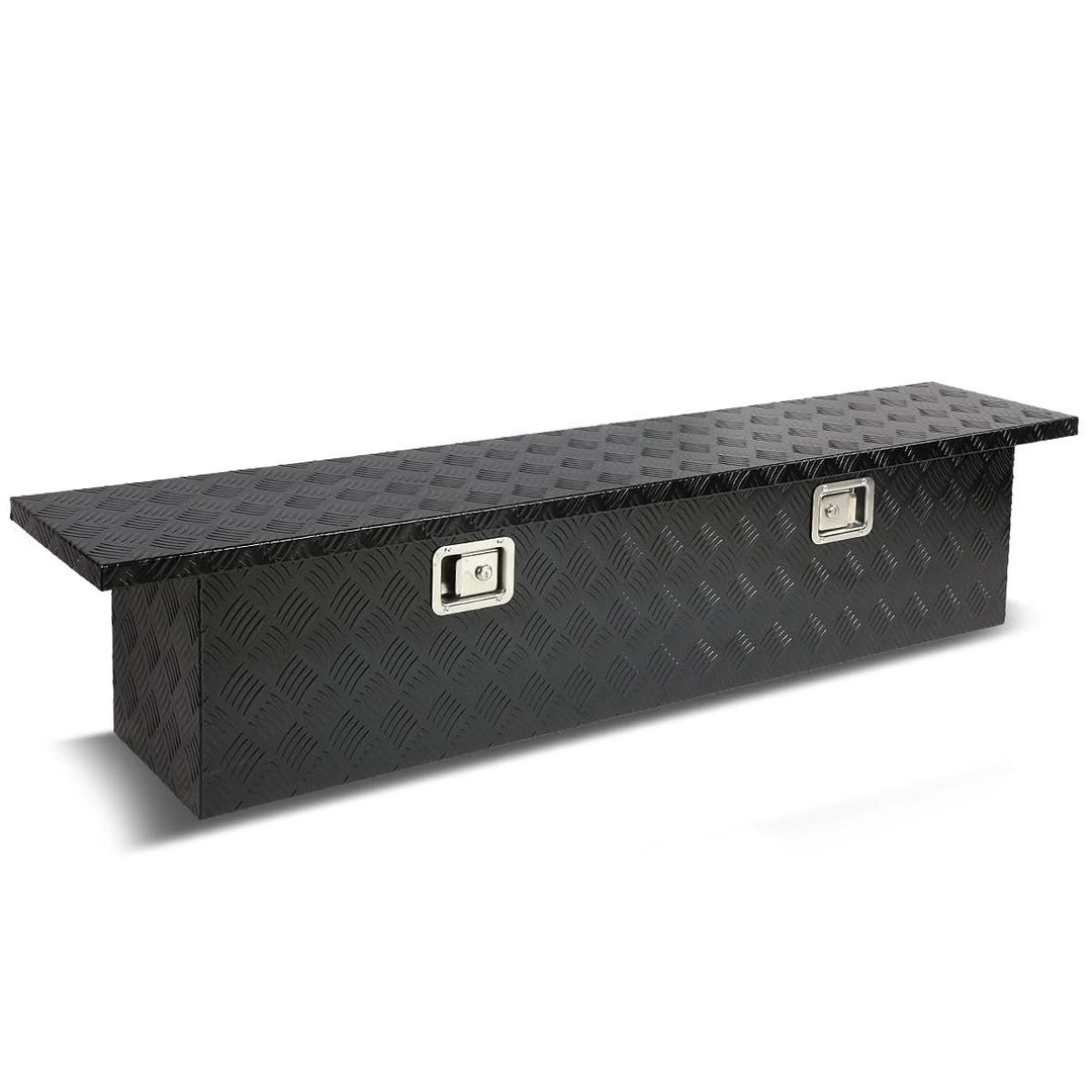 63" Black Aluminum Crossover Truck Tool Box with Lock